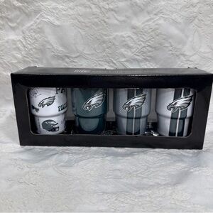 NIB Philadelphia Eagles Colossal Shots 4 Pack Stainless Steel 2 oz NEW in Box